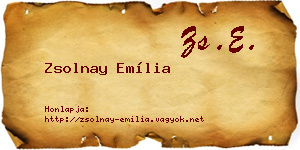 Zsolnay Emília névjegykártya